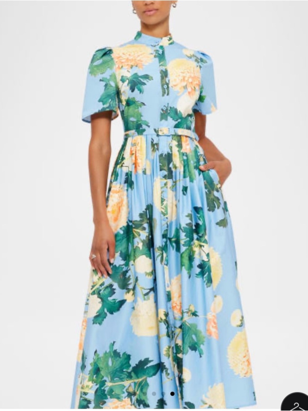Leo Lin
Bianca Pleated Floral-Print Midi Shirtdress
